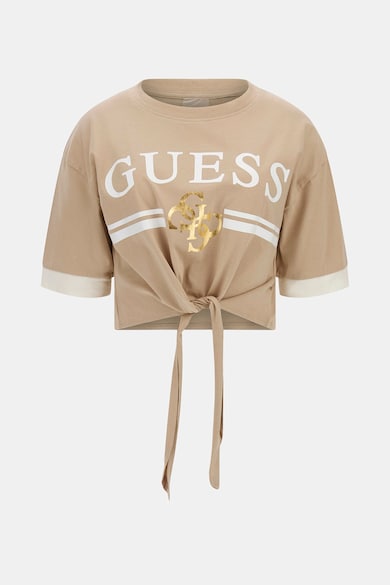 GUESS Tricou crop cu imprimeu logo pentru fitness Femei