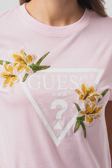 GUESS Tricou cu flori brodate pentru fitness Femei