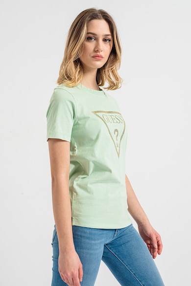 GUESS Памучна тениска с декоративни камъни Жени