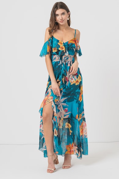 GUESS Rochie maxi din amestec de matase cu model floral Femei