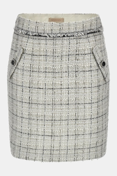 GUESS JEANS Къса пола от туид с декоративни джобове Жени