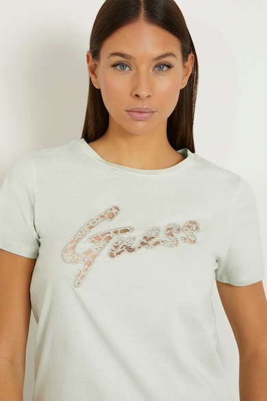 GUESS Памучна тениска с лого от декоративни камъни Жени