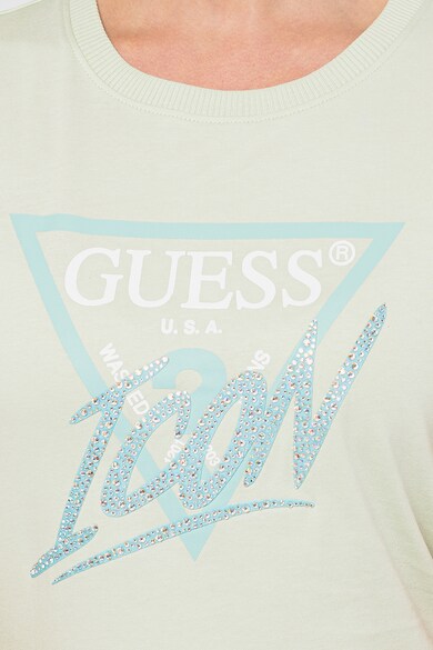 GUESS Tricou cu imprimeu logo si aplicatii de strasuri Femei