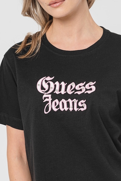 GUESS Tricou cu maneci cazute si logo brodat Femei