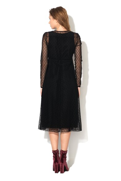 Max&Co Черна рокля с десен на точки Жени