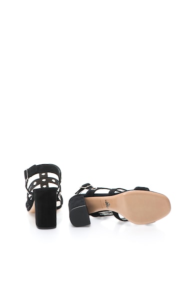 Prada Sandale slingback negre de piele intoarsa cu decoratiuni Femei