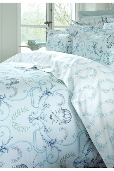 Jardin Secret Set de pat alb cu bleu cu imprimeu vegetal Montgolfiere Femei