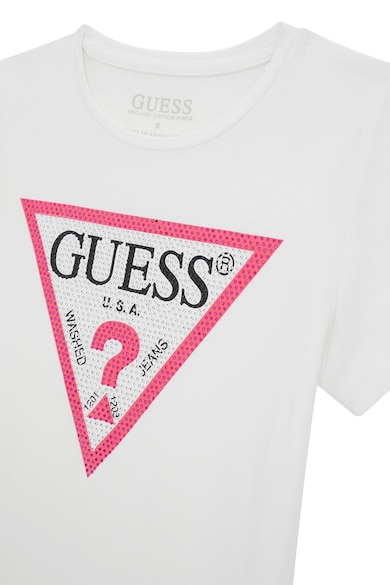 GUESS Тениска с лого и декоративни камъни Момичета