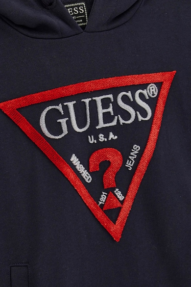 GUESS Kapucnis pulóver texturált logóval Fiú