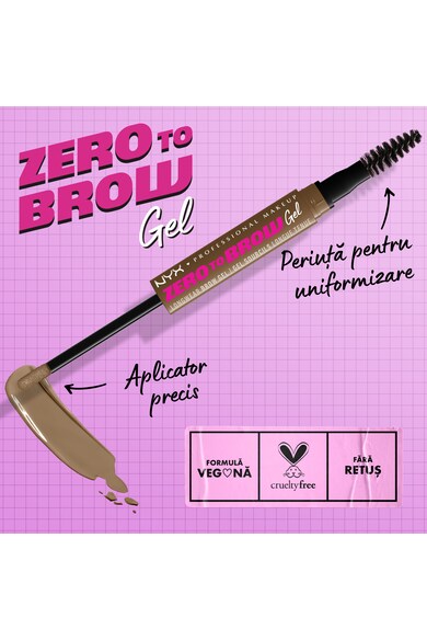 NYX Professional Makeup Zero to Brow Longwear Szemöldök gél női