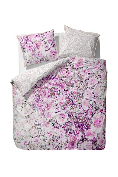 ESPRIT home Lenjerie de pat alb cu violet cu imprimeu cu buline 155X220-80X80 Barbati