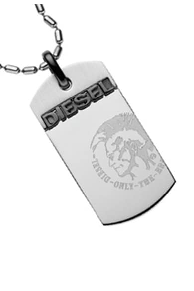 Diesel Сребристо колие с висулка Мъже