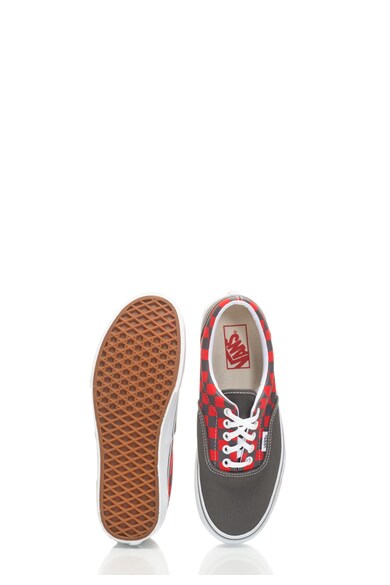 Vans Tenisi gri cu rosu in carouri Era,  unisex, 8 Femei