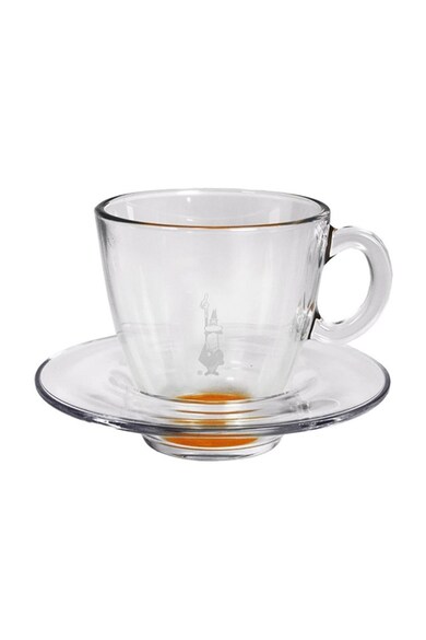 BIALETTI Set de cesti si farfurioare alb transparent cu oranj - 6 piese Barbati