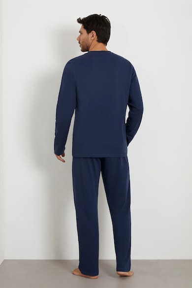 GUESS Pijama de bumbac cu pantaloni lungi si imprimeu logo Barbati