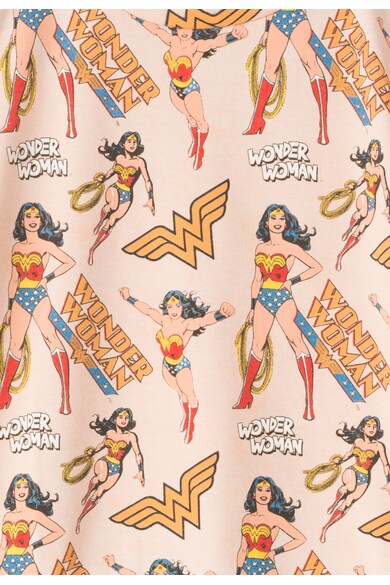 Little Eleven Paris Tricou roz piersica cu imprimeu Wonder Woman Fete