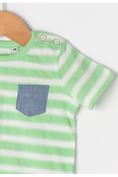 Tom Tailor Kids Tricou verde cu alb si buzunar Baieti