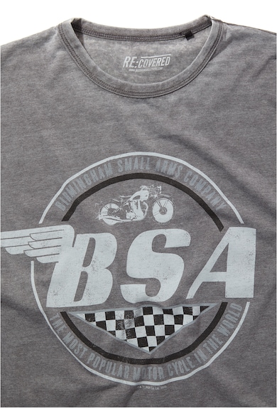 Recovered Tricou de bumbac cu imprimeu grafic BSA Motorbike Wings Logo Mid 5425 Barbati