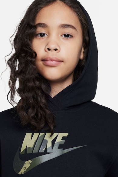Nike Logómintás kapucnis pulóver kenguruzsebbel Lány