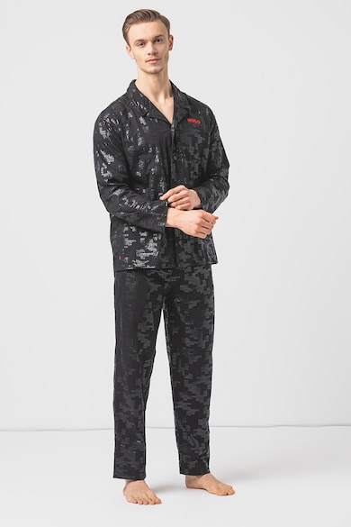 HUGO Pijama cu pantaloni lungi si imprimeu logo Barbati