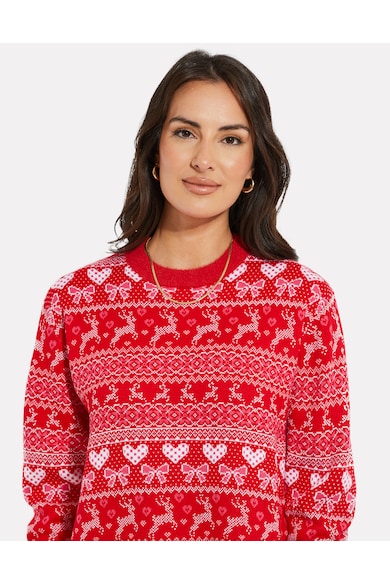 Threadbare Rochie-pulover cu motive de Craciun Femei