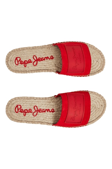 Pepe Jeans London Велурени чехли с лого Жени