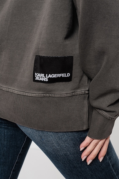 KARL LAGERFELD JEANS Bő fazonú kapucnis organikuspamut pulóver női