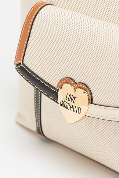 Love Moschino Shopper fazonú vászontáska zsebekkel az elején női