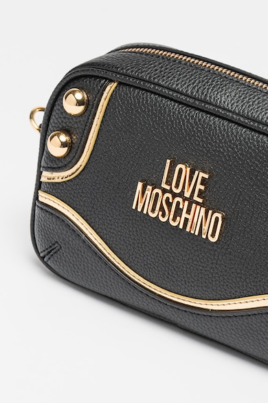 Love Moschino Keresztpántos műbőr és bőr táska fémlogós rátéttel női