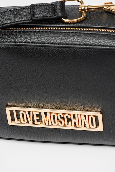 Love Moschino Keresztpántos bőr és műbőr táska fémlogós rátéttel női