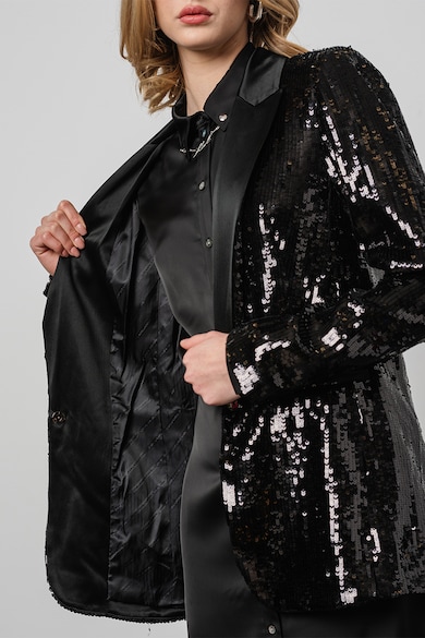 Karl Lagerfeld Flitteres blézer hajtókás szaténgallérral női