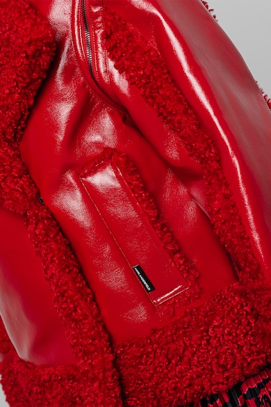 Karl Lagerfeld Jacheta de piele ecologica cu maneci detasabile Femei