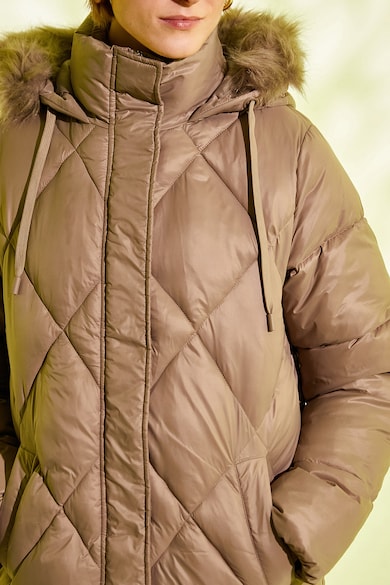 KOTON Steppelt télikabát műszőrme szegélyes kapucnival női