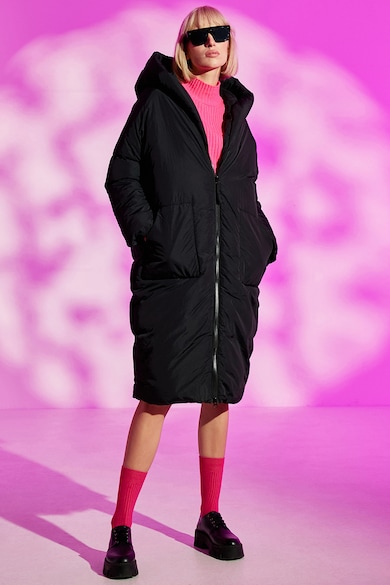 KOTON Hosszított fazonú bélelt télikabát kapucnival női