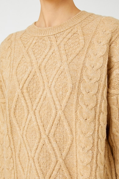 KOTON Csavart kötésmintás pulóver női