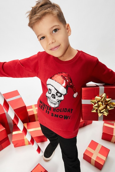 KOTON Karácsonyi mintás pulóver flitterekkel Fiú