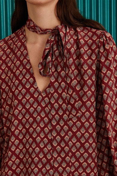 KOTON Блуза с панделка и фигурална шарка Жени