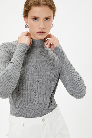 KOTON Bordázott azsúros pulóver női