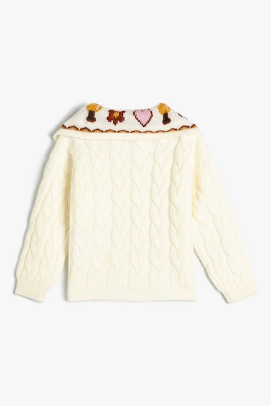 KOTON Пуловер с овално деколте и плетка осморка Момичета