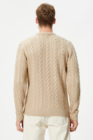 KOTON Пуловер с овално деколте и плетка осморка Мъже