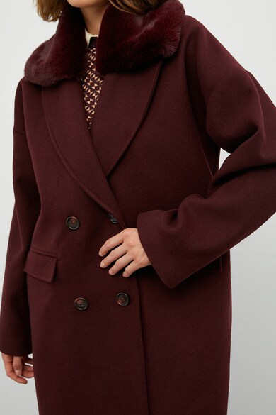 KOTON Bő fazonú kabát műszőrme részletekkel női