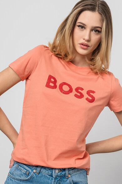 BOSS Tricou cu imprimeu logo Elogo Femei