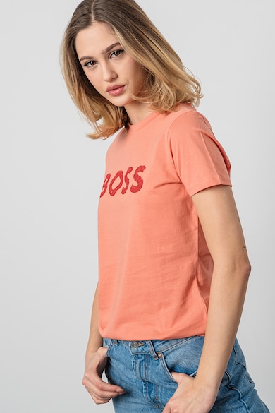 BOSS Tricou cu imprimeu logo Elogo Femei