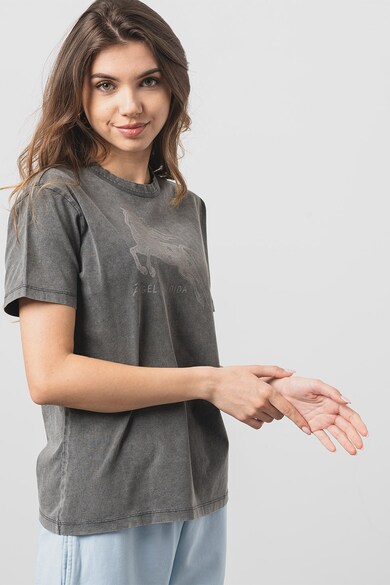 HUGO Памучна тениска Damacia с фигурална шарка Жени