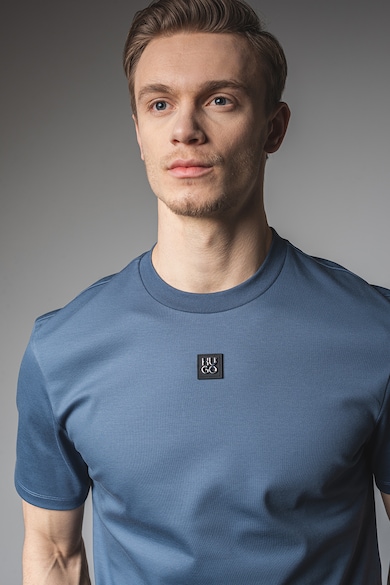 HUGO Памучна тениска с изчистен дизайн Мъже