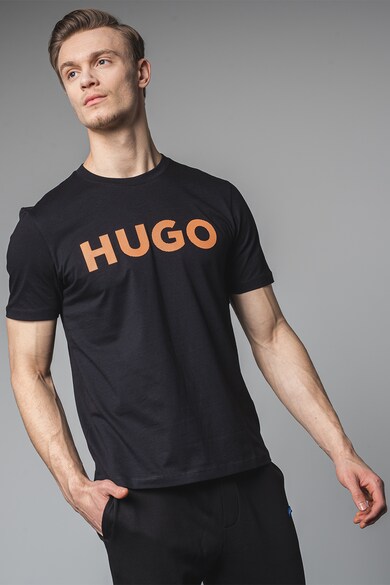 HUGO Tricou cu decolteu la baza gatului si imprimeu logo Barbati