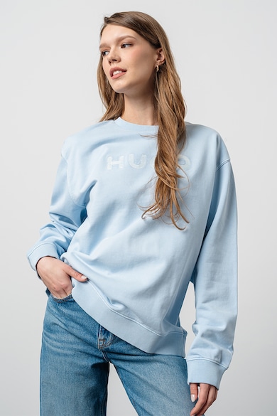HUGO Kerek nyakú logós pulóver női