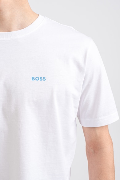 BOSS Памучна тениска с шарка на гърба Мъже