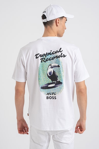 BOSS Tricou lejer cu imprimeu logo Te_Records Barbati