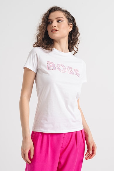 BOSS Tricou de bumbac cu imprimeu logo Femei